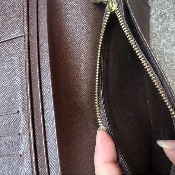 Auth Louis Vuitton Porte Feuille Brazza Damier Ebene long bifold wallet - Picture 9 of 15